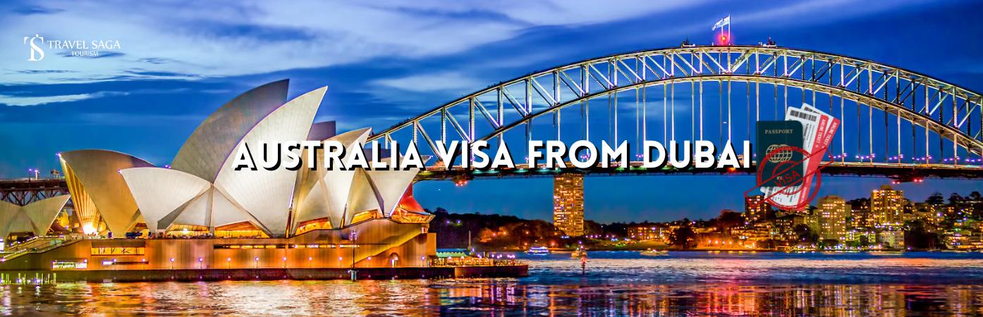 Australia Visa From Dubai BT banner by Travel Saga Tourism