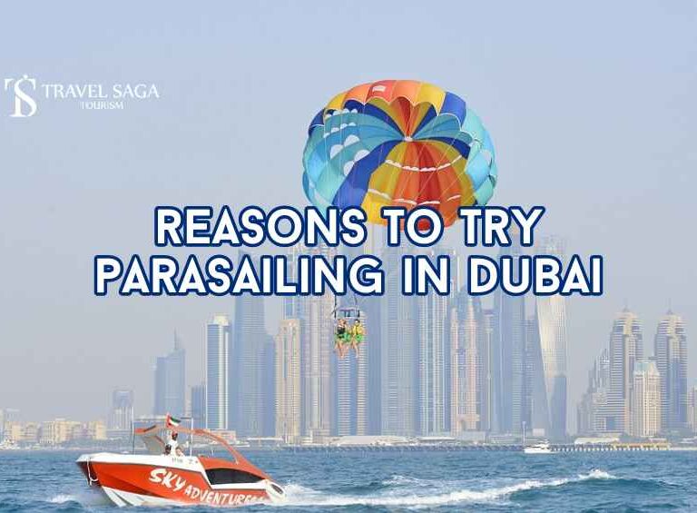 parasailing in Dubai blog banner by Travel Saga Tourism